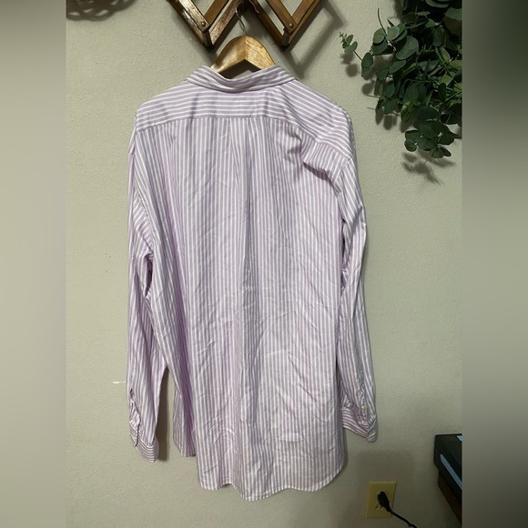 RALPH LAUREN purple and white striped long sleeve collared button down shirt XXL - Picture 6 of 6